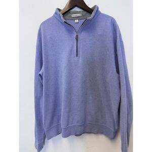 Peter Millar Mens Periwinkle Purple 100% Cotton Quarter Zip Pullover Sweater M